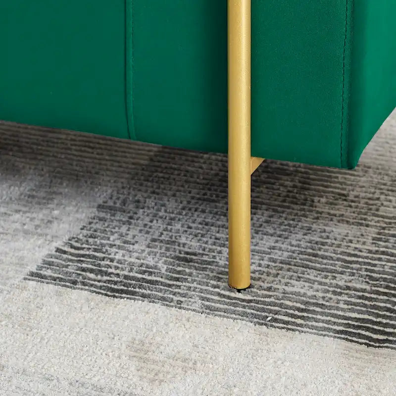 Upholstered Linen Storage Bench with Cylindrical Arms