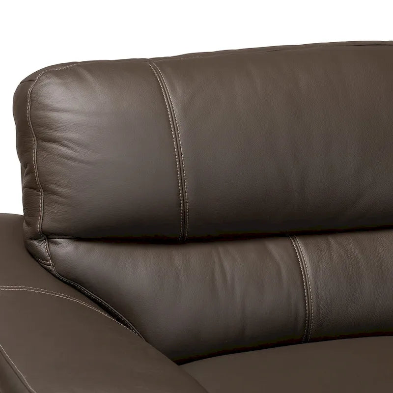 Townsend Modern Full Leather Sectional Sofa with Right Facing Chaise