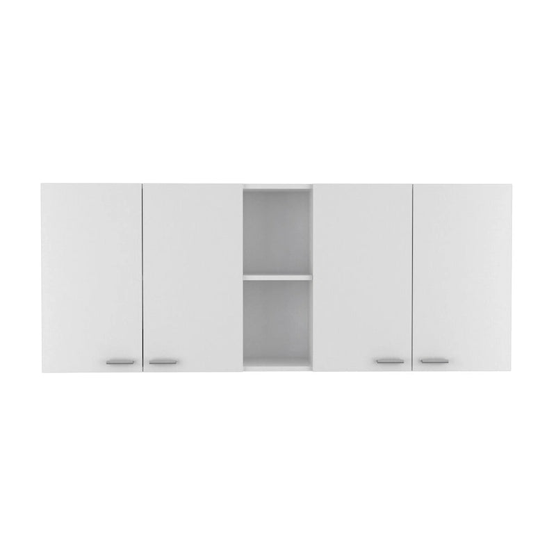 Portofino 150 Wall Cabinet, Double Door, Two External Shelves, Two Interior Shelves