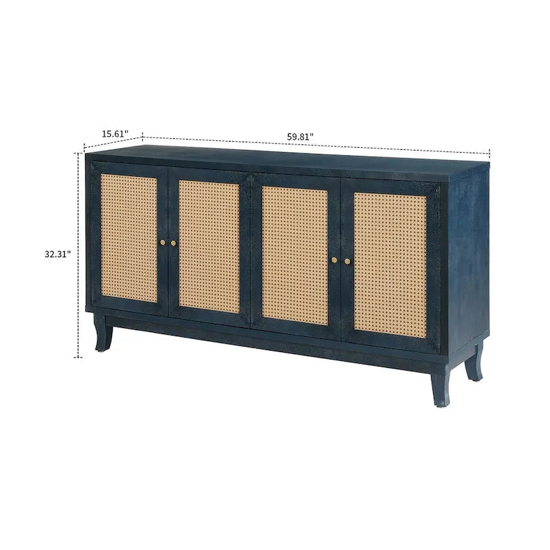 Modern Farmhouse Style Horizontal Sideboard with Two Cabinets