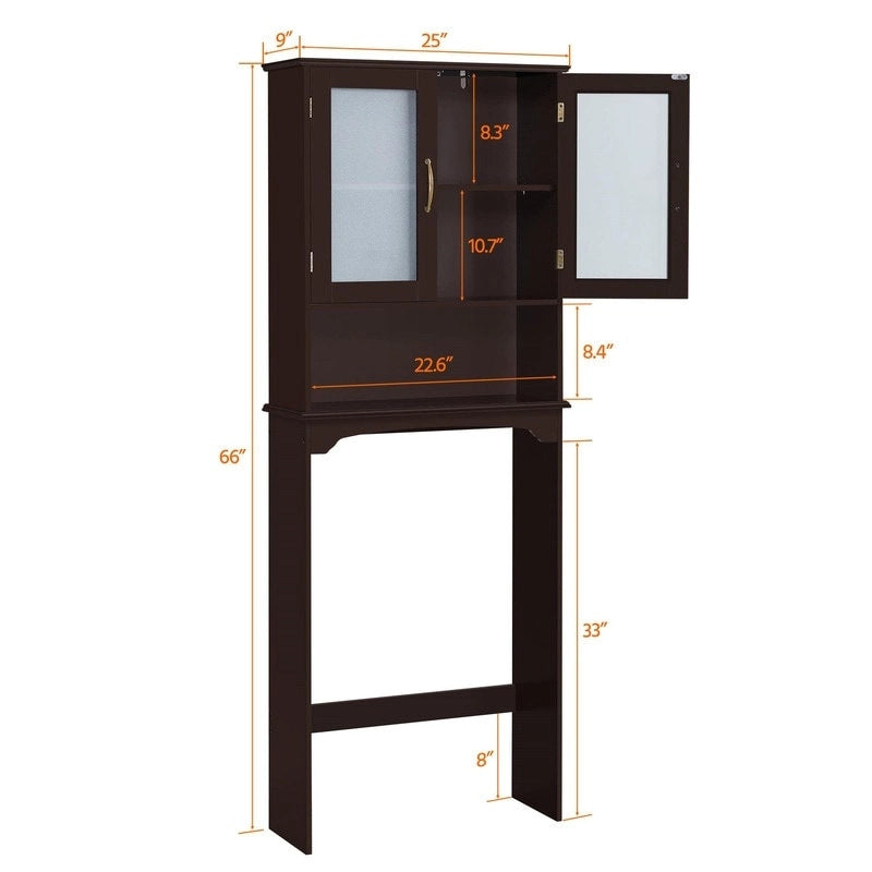Over The Toilet Storage Cabinet - 9D x 25W x 66H