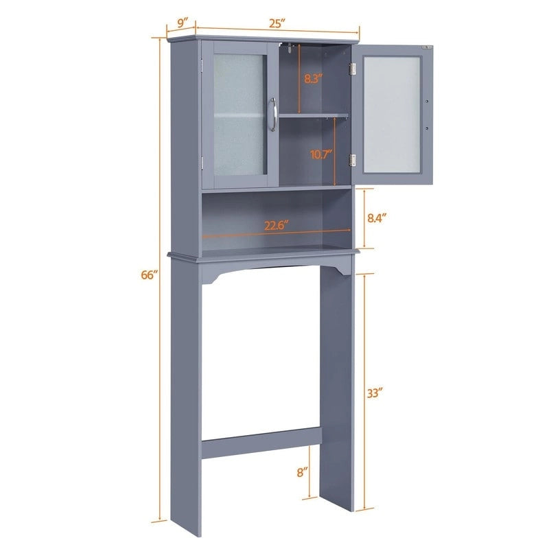 Over The Toilet Storage Cabinet - 9D x 25W x 66H