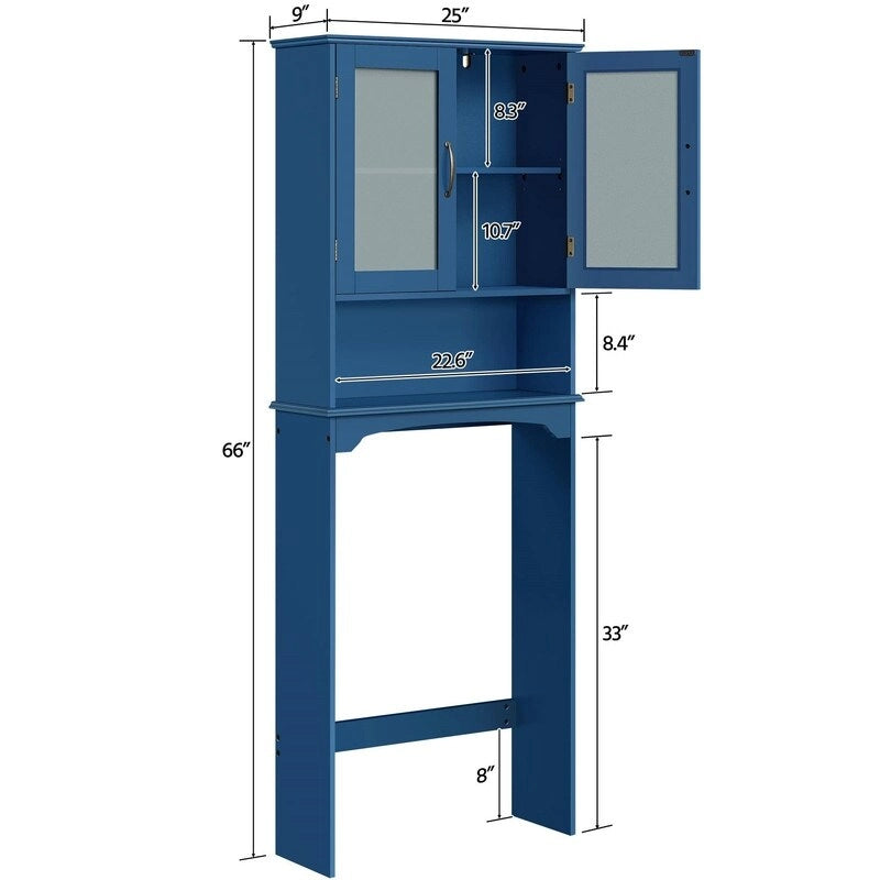 Over The Toilet Storage Cabinet - 9D x 25W x 66H