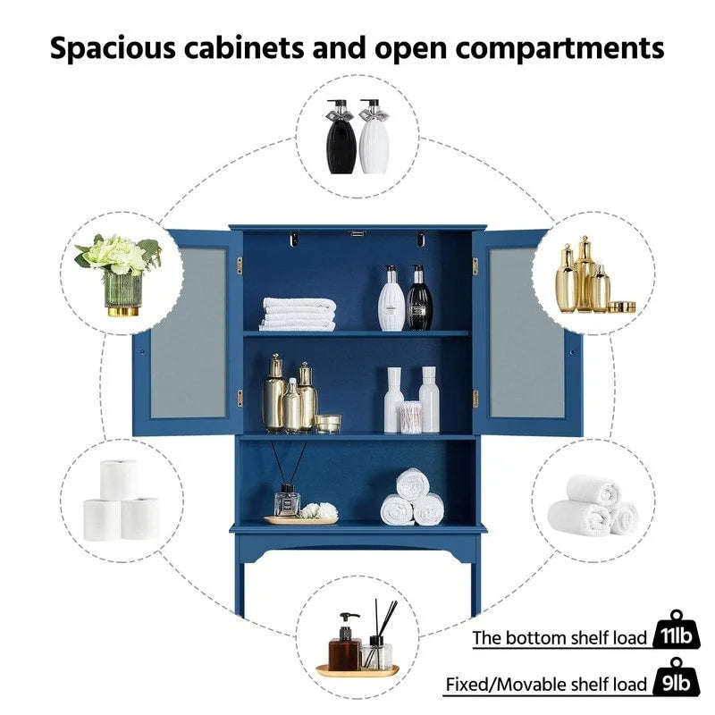 Over The Toilet Storage Cabinet - 9D x 25W x 66H