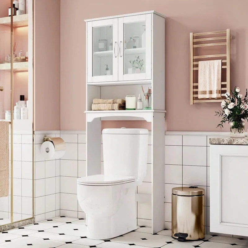 Over The Toilet Storage Cabinet - 9D x 25W x 66H