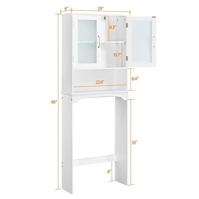 Over The Toilet Storage Cabinet - 9D x 25W x 66H