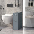 HOMCOM Gray Bathroom Floor Organizer Free Standing Space Saving Narrow Storage Cabinet Bath Toilet Paper Holder with Drawers