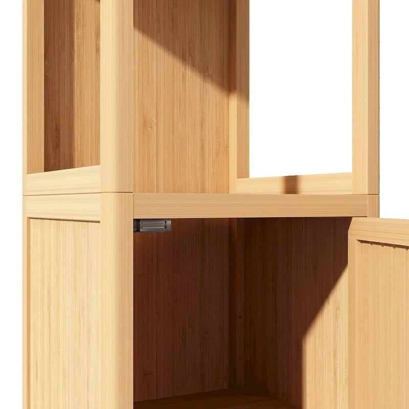Large Capacity Multifunctional Bamboo Storage Cabinet Furniture