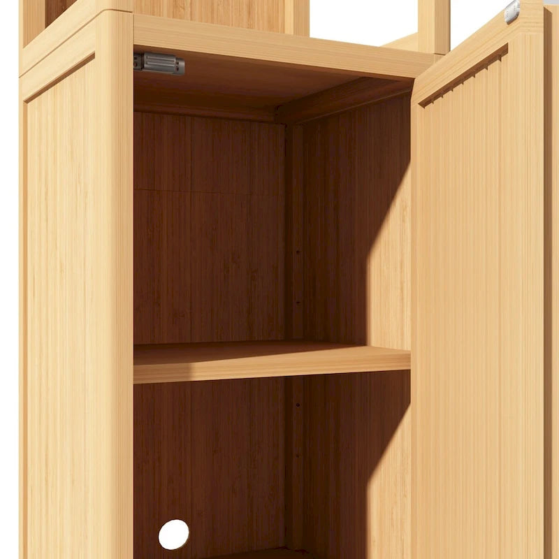 Large Capacity Multifunctional Bamboo Storage Cabinet Furniture