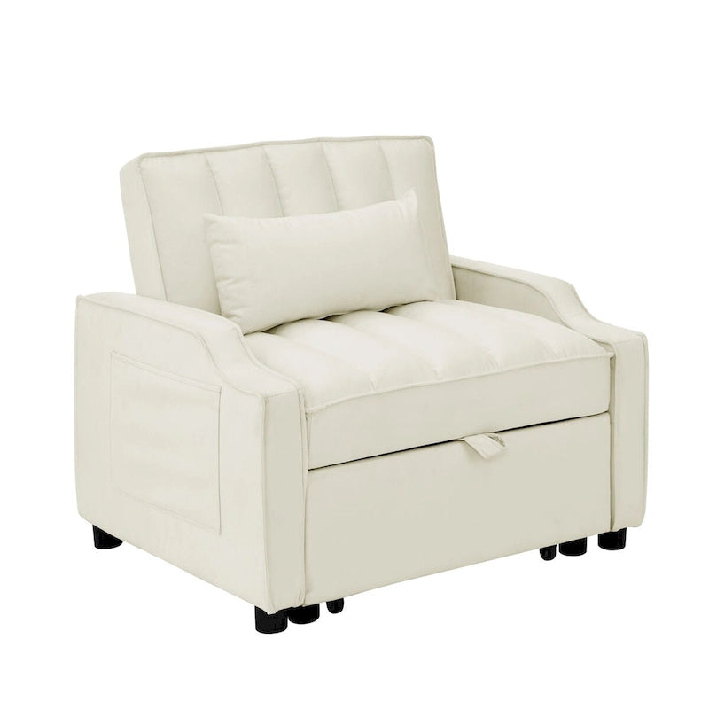 Velvet Pull Out Armchair