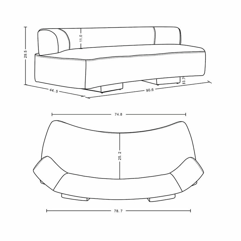 Manhattan Comfort 2 Piece Modern Verandah Chenille Multi Sofa Set
